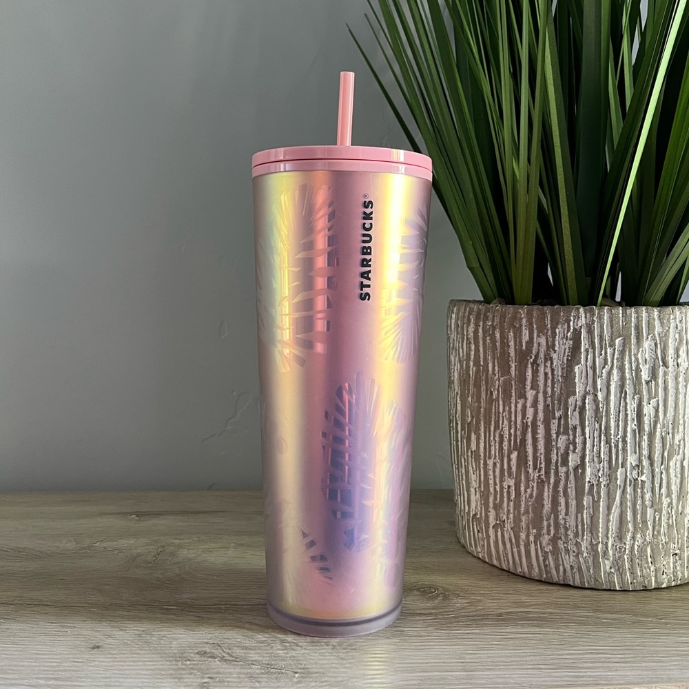 STARBUCKS Soft Touch Pink Pinecone Iridescent Tumbler Original